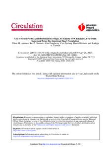 Use of Nonsteroidal Antiinflammatory Drugs: An Update for Clinicians: A Scientific Statement From the American Heart Association Elliott M. Antman, Joel S. Bennett, Alan Daugherty, Curt Furberg, Harold Roberts and Kathryn