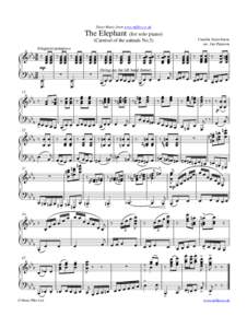 Sheet Music from www.mfiles.co.uk  { The Elephant (for solo piano) Camille Saint-Saens