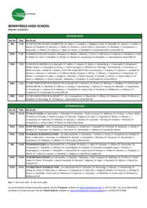 BONNYRIGG HIGH SCHOOL  Effective: [removed]MORNING BUSES Bus No