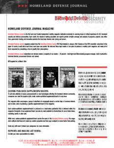 > > > HOMELAND DEFENSE JOURNAL  Homeland Defense J  O