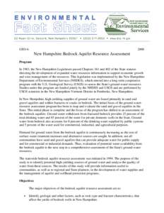 GEO[removed]New Hampshire Bedrock Aquifer Resource Assessment Program