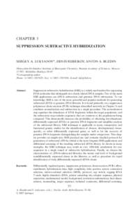 Suppression subtractive hybridization / Representational difference analysis / Rapid Amplification of cDNA Ends / Polymerase chain reaction / CDNA library / Complementary DNA / Library / Hybridization probe / Primer / Molecular biology / Biology / Biochemistry