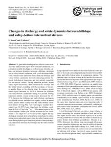 Hydrol. Earth Syst. Sci., 16, 1595–1605, 2012 www.hydrol-earth-syst-sci.net[removed]doi:[removed]hess[removed] © Author(s[removed]CC Attribution 3.0 License.  Hydrology and