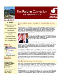 March, 2011 In This Issue 10th Annual Leadership Day a Success New DCA Board Members CDBG Benefits