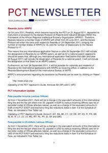 PCT NEWSLETTER No[removed]September 2011)