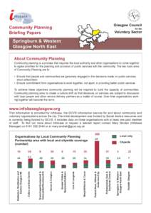 Glasgow Council  Community Planning Briefing Papers  for the