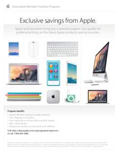   Association Member Purchase Program Exclusive savings from Apple. Apple and Epicomm bring you a special program. You qualify for