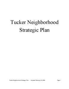 Tucker Neighborhood Strategic Plan