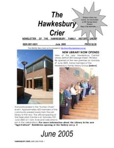 The Hawkesbury Crier NEWSLETTER  OF THE