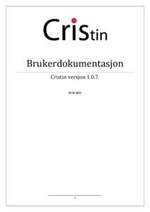 Brukerdokumentasjon Cristin versjon[removed]2012 1