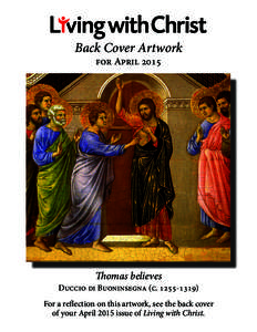 Back Cover Artwork for April 2015 Thomas believes  Duccio di Buoninsegna (c)