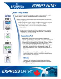 EXPRESS ENTRY Skilled Foreign Workers How Express Entry Works  STEP 1