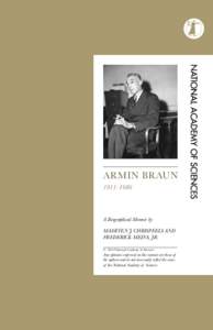 armin braun[removed]A Biographical Memoir by maarten J. chrispeels and frederick meins, jr.