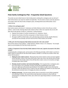 Microsoft Word - May 14 - Holy Family Contingency FAQs