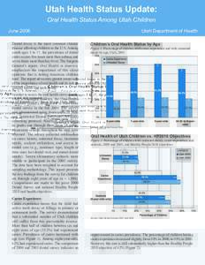 Utah Health Status Update: Oral Health Status Among Utah Children June 2006 Dental decay is the most common chronic disease affecting children in the U.S. Among youth ages 5 to 17, the prevalence of dental