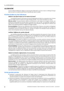 I.2.  NOTES PAR PAYS ALLEMAGNE L’écart de PIB par habitant par rapport aux pays les plus performants s’est encore creusé. Le chômage de longue