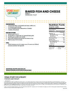 spendsmart eatsmart BAKED FISH AND CHEESE  SERVES: 4