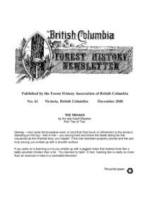Published by the Forest History Association of British Columbia No. 61