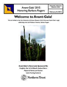 Avant-Gala! 2015 Honoring Barbara Rogers University of Arizona Museum of Art