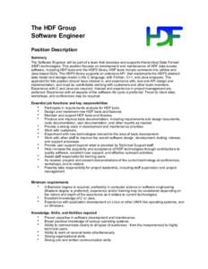 Software / Technology / Software project management / Software engineering / Software testing / Software documentation / Software design / Agile software development / Computer file formats / Computing / Hierarchical Data Format