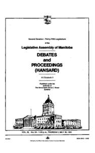 Second Session - Thirty-Fifth Leglslature of the Legislative Assembly of Manitoba  DEBATES