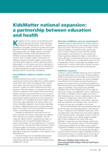 KidsMatter national expansion: a partnership between education and health K