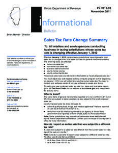 Illinois Department of Revenue  FY[removed]November[removed]informational