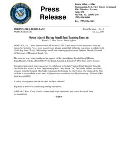 Press Release Public Affairs Office Commander, U.S. Fleet Forces Command 1562 Mitscher Avenue,