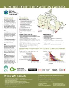 A PARTNERSHIP FOR PLANTS IN CANADA  INTRODUCTION CONSULTATION
