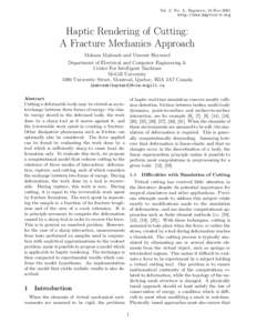 Vol. 2. No. 3., Haptics-e, 21-Nov-2001 http://www.haptics-e.org