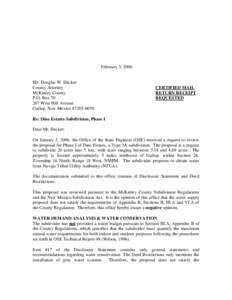 February 3, 2006  Mr. Douglas W. Decker County Attorney McKinley County P.O. Box 70