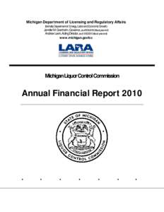 Michigan Department of Licensing and Regulatory Affairs (formally Department of Energy, Labor and Economic Growth) Jennifer M. Granholm, Governor, asof9[removed]fiscalyearend) Andrew Levin, Acting Director, asof[removed]