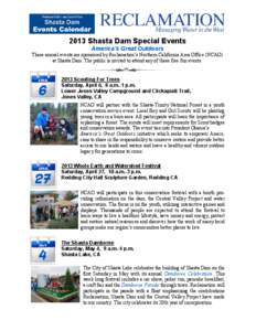 2013 Shasta Dam Special Events