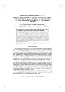 GEOGRAFICKÝ ČASOPIS / GEOGRAPHICAL JOURNAL, SPATIAL DIFFERENCES IN VOTING BEHAVIOUR AMONG INHABITANTS OF RURAL POLAND, AS EXEMPLIFIED BY PARLIAMENTARY ELECTIONS IN THE PERIOD