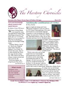 The Herstory Chronicles Newsletter of the Women’s History Project of Northwest Michigan Test your knowledge about women who made history