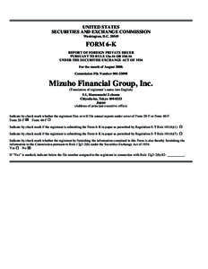 UNITED STATES SECURITIES AND EXCHANGE COMMISSION Washington, D.C[removed]FORM 6-K REPORT OF FOREIGN PRIVATE ISSUER