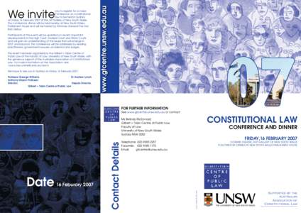 Participants at this event will be updated on recent important developments in the High Court, Federal Court and State Courts and will gain an understanding of the issues that will emerge in 2007 and beyond. The conferen