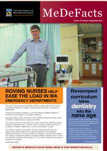 MeDeFacts volume 16 number 3 September 2010 Associate Professor Glenn Arendts at the workplace  Roving nurses help