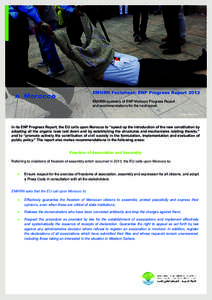 EMHRN Factsheet: ENP Progress Report 2013  » Morocco EMHRN summary of ENP Morocco Progress Report and recommendations for the next report.