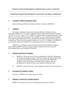 Endocrine Disruptor Methods Validation Advisory Committee (EDMVAC) Charter