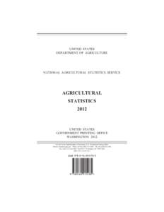 2012 AGRICULTURAL STATISTICS TABLE OF CONTENTS
