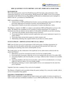 Medical Services Plan of British Columbia / Health insurance / Ministry of Health