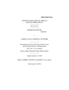 PRECEDENTIAL UNITED STATES COURT OF APPEALS FOR THE THIRD CIRCUIT NoDEBORAH HANSLER, Appellant