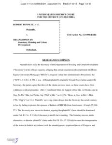 Case 1:11-cv[removed]ESH Document 15  Filed[removed]Page 1 of 13 UNITED STATES DISTRICT COURT FOR THE DISTRICT OF COLUMBIA