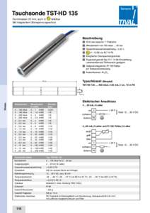 Tauchsonde TST-HD 135 Durchmesser 22 mm, auch in lieferbar Mit integriertem Überspannungsschutz  Beschreibung