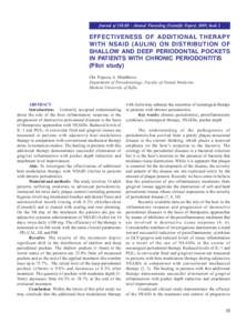 Journal of IMAB - Annual Proceeding (Scientific Papers) 2009, book 2  EFFECTIVENESS OF ADDITIONAL THERAPY WITH NSAID (AULIN) ON DISTRIBUTION OF SHALLOW AND DEEP PERIODONTAL POCKETS IN PATIENTS WITH CHRONIC PERIODONTITIS