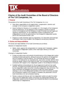 Charter of the Audit Committee of the Board of Directors of The TJX Companies, Inc.