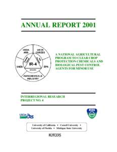 ANNUAL REPORT[removed]A NATIONAL AGRICULTURAL PROGRAM TO CLEAR CROP PROTECTION CHEMICALS AND BIOLOGICAL PEST CONTROL