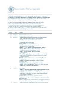 Payment statistics 2014, reporting template  The data for this table in respect of 2014 is to be reported to the Bank of Finland for the first time in February[removed]data). This workbook is not made ​for reporting