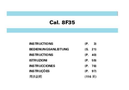 Cal. 8F35  INSTRUCTIONS (P.